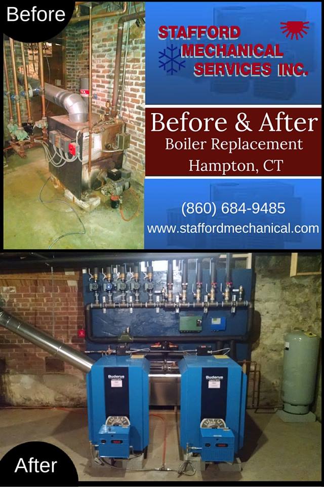 Before and after boiler replacement