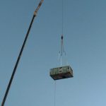 Crane lifting HCAV equipment