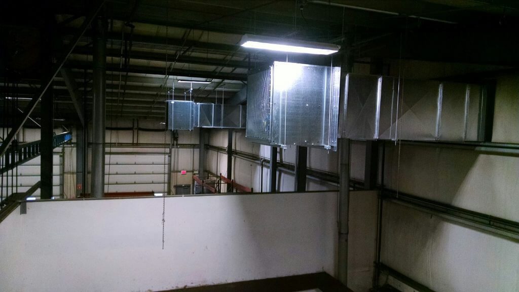 Commercial ductwork in commercial building