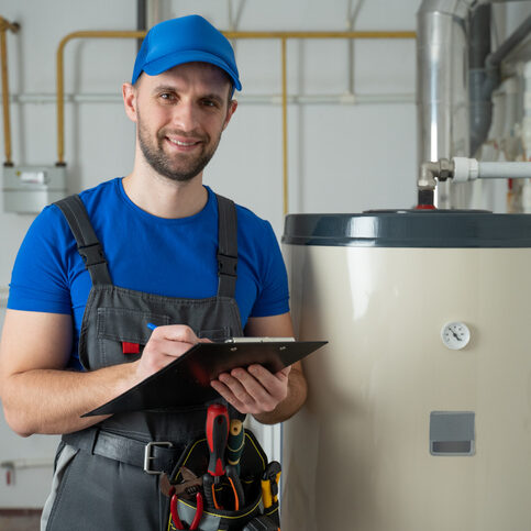 hvac tech checking for water heater problems